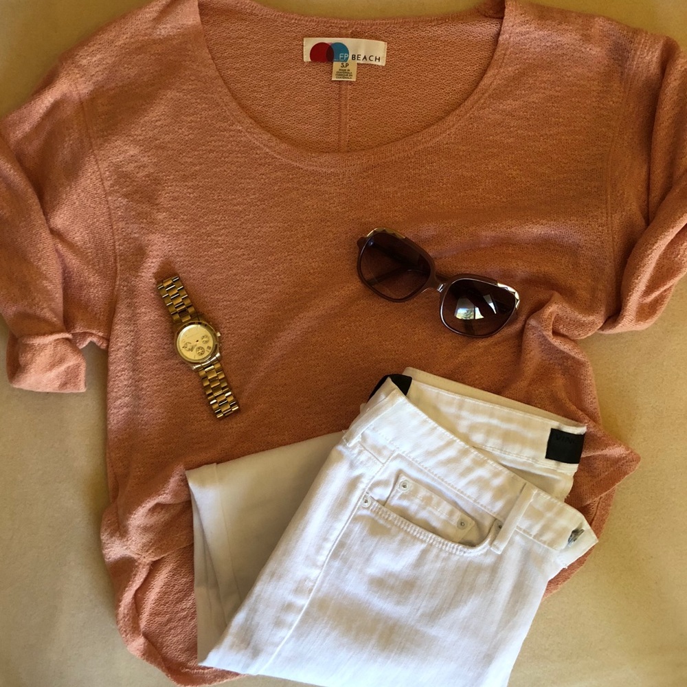 FP Beach peachy high low slouchy top